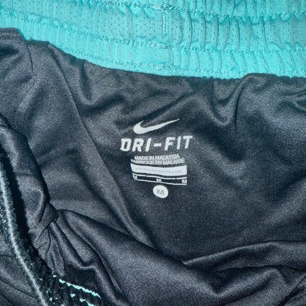 Nike Black and Teal Dri-FIT Shorts